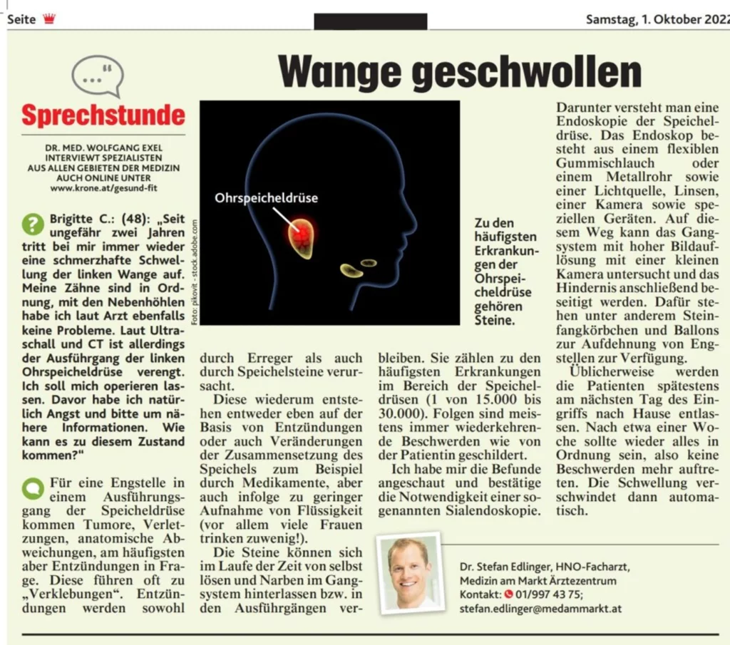 Wange geschwollen 1 wange geschwollen zeitungsartikel edlinger-hno21